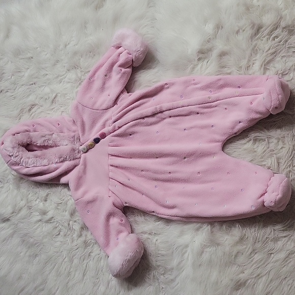 BE'BE L'AMOUR Baby fleece winter overcoat with hood size 3-6 months - Picture 2 of 7